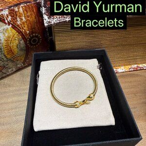 D̲a̲v̲i̲d̲ ̲Y̲u̲r̲m̲a̲n̲ 4mm Gold Diamond Hook Bracelets